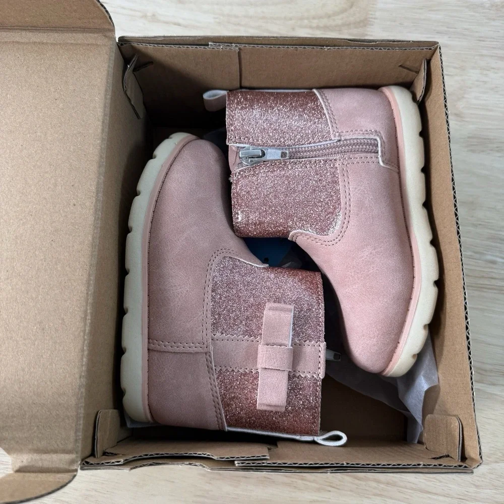 Munchkin by Stride Rite Little Girl's Size 7M Avalon Pink Glitter Side-Zip Boots